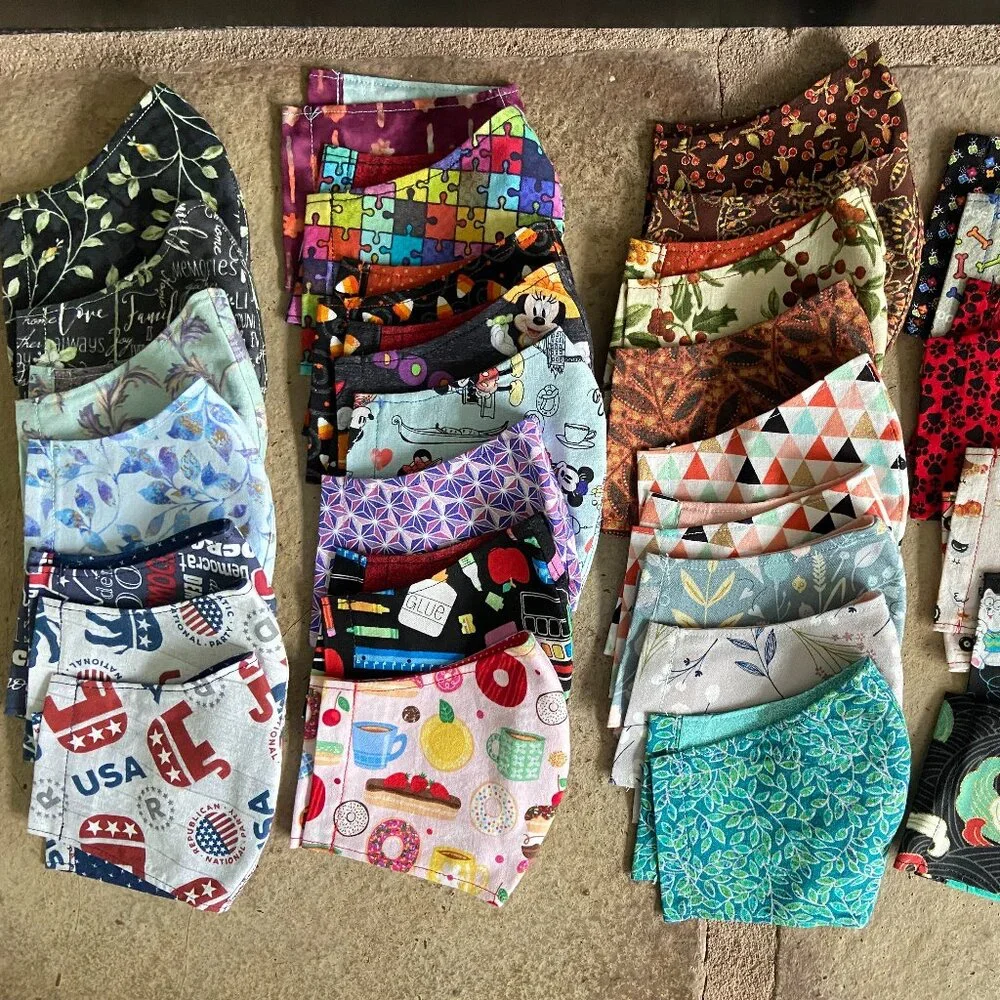 Handcrafted Face Masks 100% Cotton Cute Calico - 30 Mask Bundle